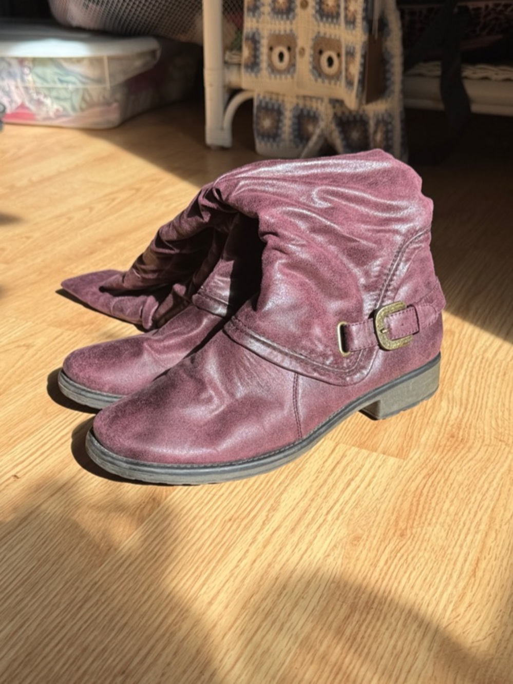 BareTraps Ruched Tall Boots in Purple